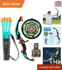 Kids Bow and Arrow Set LED Light Up Archery Toy with Suction Cup Arrows for Kids