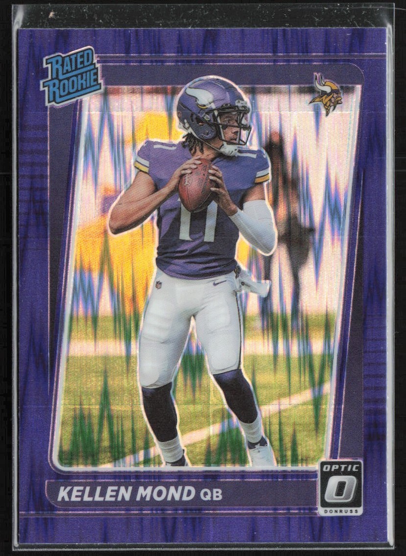 2021 Donruss Optic Purple Shock Prizm Kellen Mond RC Minnesota Vikings #221