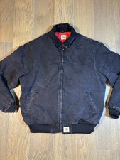 VTG Carhartt Made In USA Santa Fe Sz XXL Black Perfectly Faded Red Quilted Lined