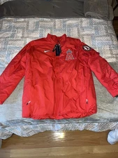 Men’s Nike Los Angeles Angels Puffer Jacket Dugout Authentic Red Sz L Brand New