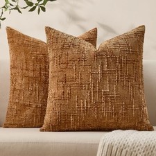 Fall Decorative Couch Throw Pillow Covers 18x18 Set 18" x 18" Pack of 2 Rust