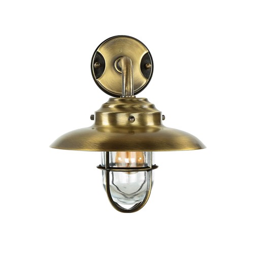 Lampada Da Esterno Marittima IP64 Ottone Vetro E27 Applique Casa Cortile Balcone - Foto 5 di 9