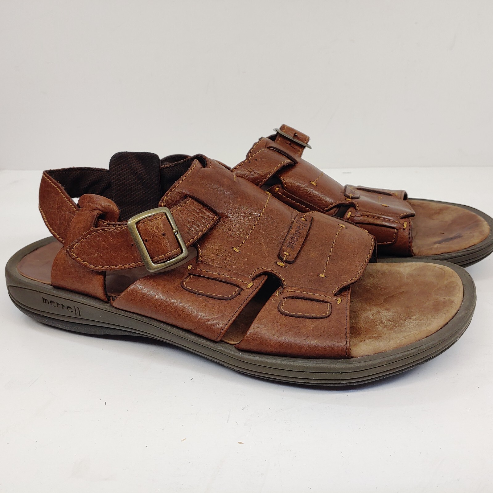 Sandali da pescatori Merrell Nuova Delhi taglia 11 M casual in pelle