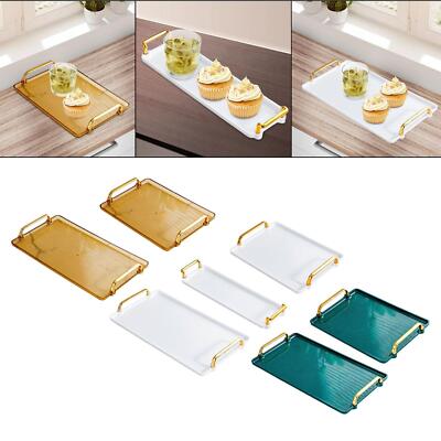 Serviertablett mit Griff Schale Parfüm Schmuck Aufbewahrung Tablett Couchtisch Tablett für
