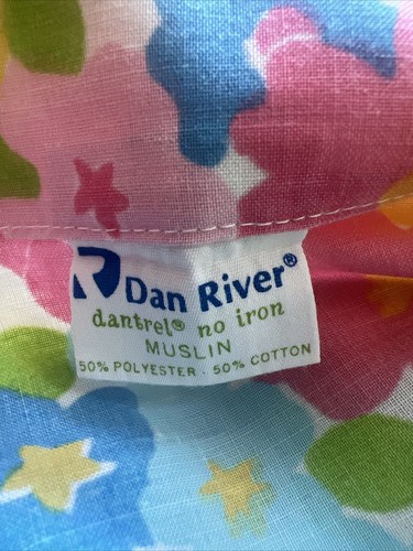 VTG Dan River No Iron Floral Standard Pillowcase Pink Gold Blue Yellow Green - Picture 4 of 6