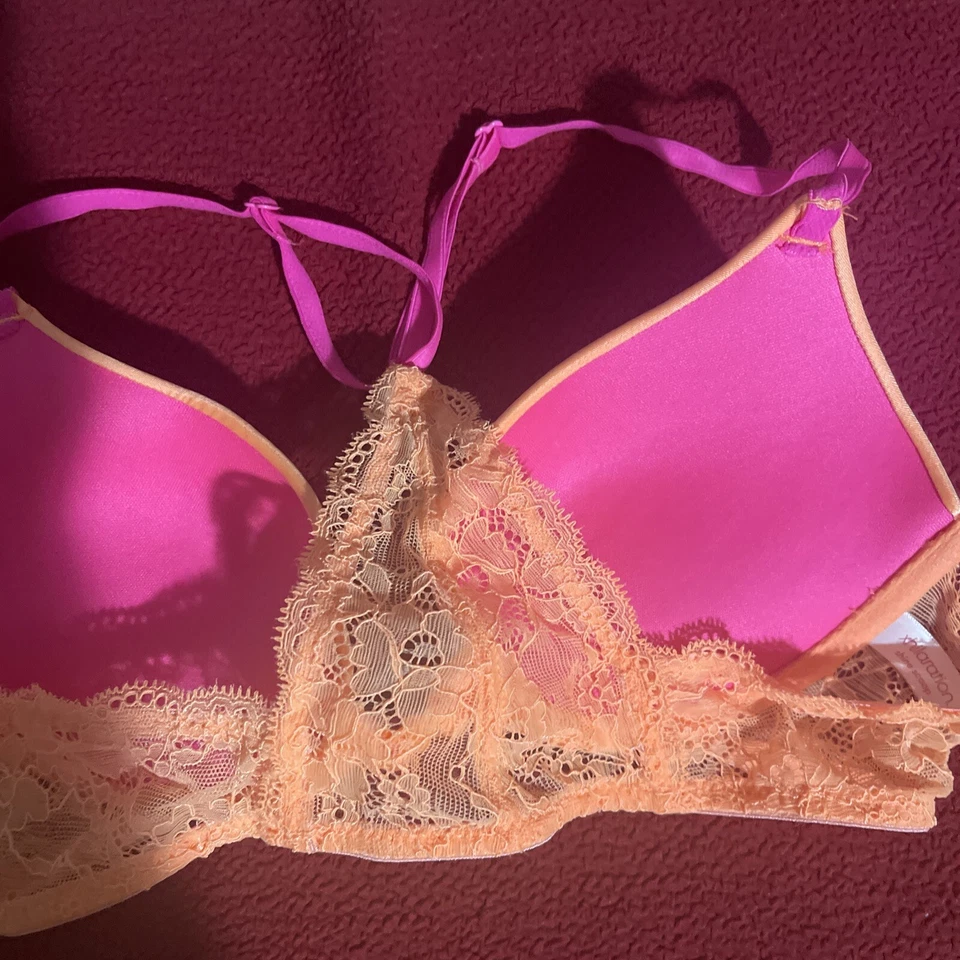Xhilaration Bra Color Orange & Pink Bra Size 34B Adjustable Strap - Image 4 of 4