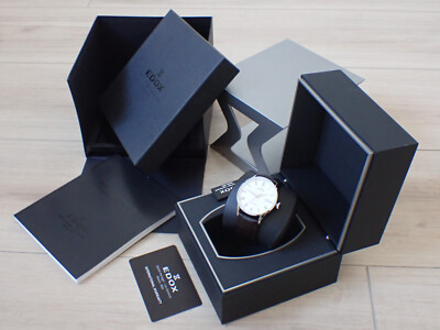 NEW Genuine EDOX Les Vauberts Date 70172 3A AR stainless steel