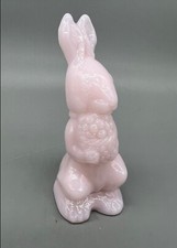 Bunny Holding Basket Crown Tuscan Pink By Mosser