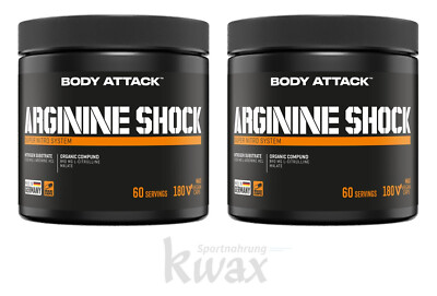 (EUR 105,92/kg) 2er-Pack Arginine Shock Body Attack 2 x Dose 180 Kapseln