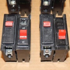 One Lot of 2 Eaton Cutler Hammer Bryant BR120 1 Pole 20 Amp Plug In Breaker RED