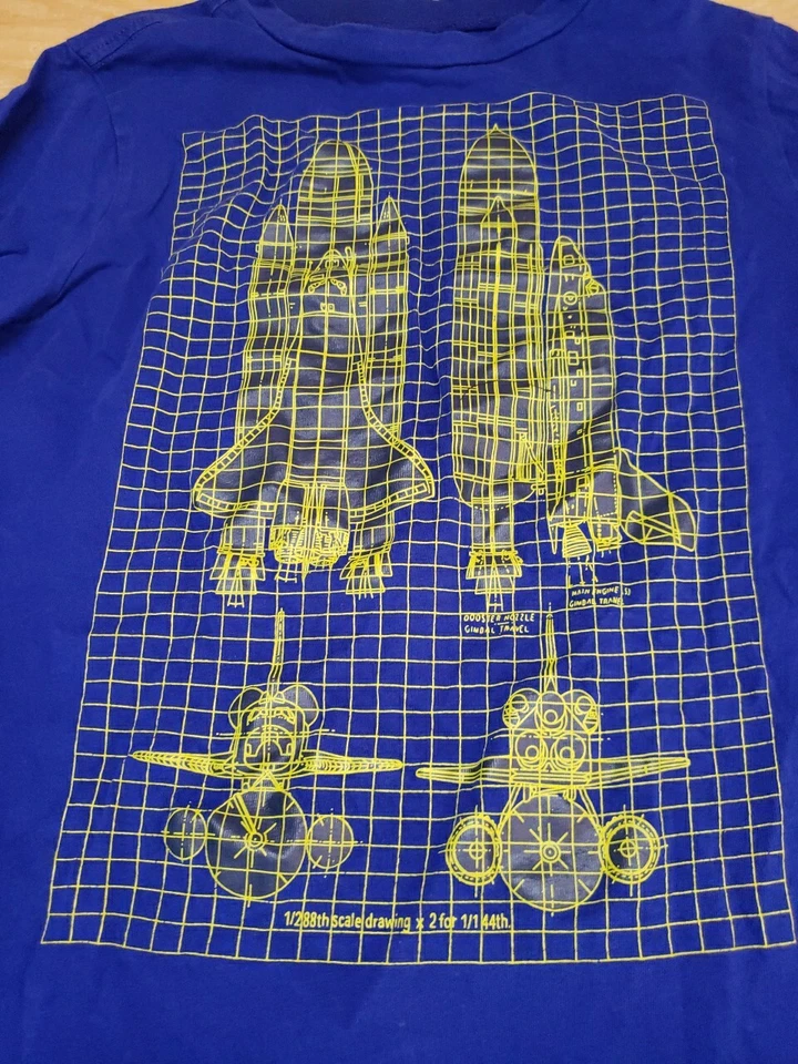 Crazy 8 spaceship blue spaceship blue long sleeve boy's shirt size medium 7/8 - Image 2 of 4