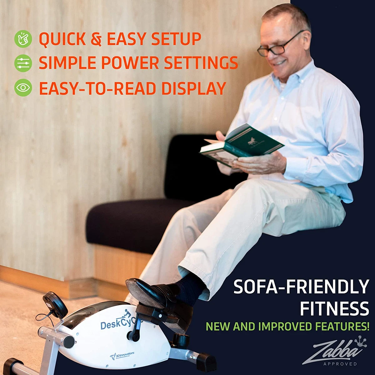 Under Desk Bike Pedal Exerciser Portable Foot Exercise Cycle for