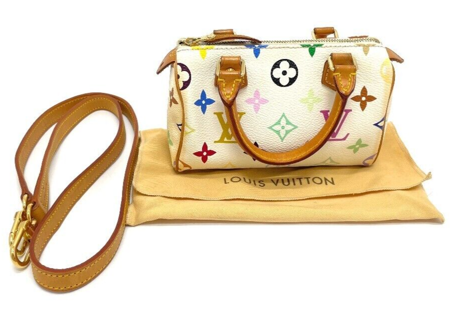 LOUIS VUITTON Monogram Multicolor White Mini Speedy HandBag