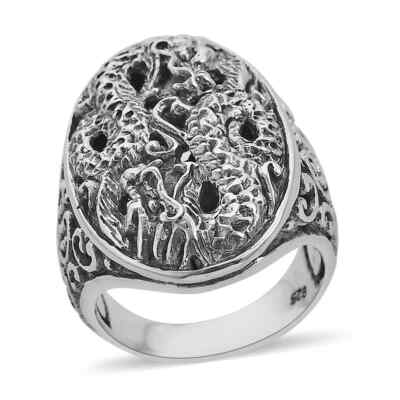 WUNDERSCHÖN!!  Bali Legacy Sterlingsilber Drachen Ring (Größe 6,0) 12 Gramm
