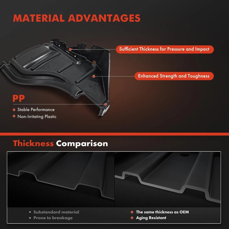 2x Forros de guardabarros interiores delanteros con parachoques de acero para Toyota Tundra 2007-2013 Foto 3 de 4