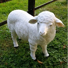 Decorative Small Lamb Sheep Ornamental Statue Figurine Garden Sculpture