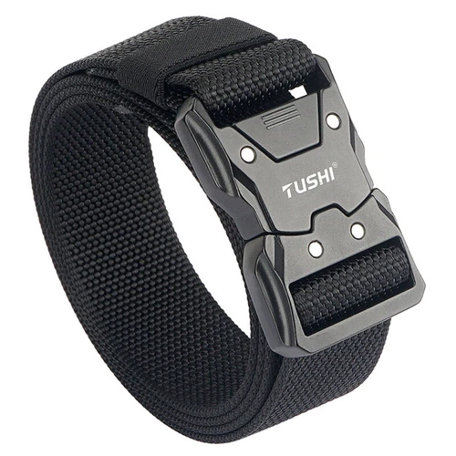 Men's Tactical Belt Hard Alloy Quick Release Buckle Soft Nylon Military Belt - Picture 8 of 38