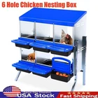 Chicken Nesting Box 6-Hole Roll Away Chicken Roosting Boxes with Removable Lid