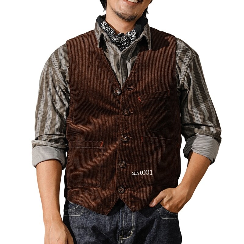 Men's 1940s Corduroy Hunting Vest Vintage Inspired Safari