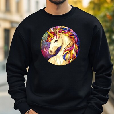 Einhorn Buntglas Sweatshirt Kuschelig und Perfekt für jeden Anlass S bis 4XL