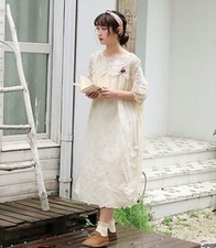 Robe brodée crochet retro Mori ancien shabby hippie chic boheme grande taille