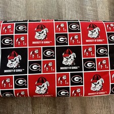 1 yard University of Georgia Fabric Cotton 42" wide UGA Bulldogs Logo Football