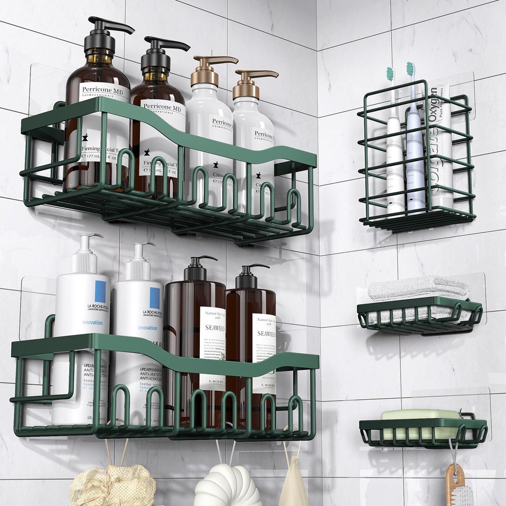 Shower Caddy 5 Pack,Adhesive Shower Organizer for Bathroom Storage&Home Decor...