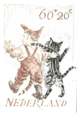 Nederland Kinderpostzegels 1982 / Children Related Stamps 60+20c Cat & Boy