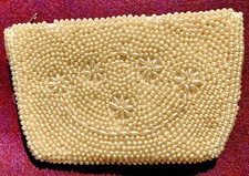 Vintage Beaded Pearl Clutch Estate Antique Wedding Purse Handbag Japan Fleurette