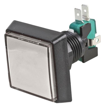 Schalter, Beleuchtet, Momentan, 12V, 40.9MM, Quadratisch, Weiß, Für