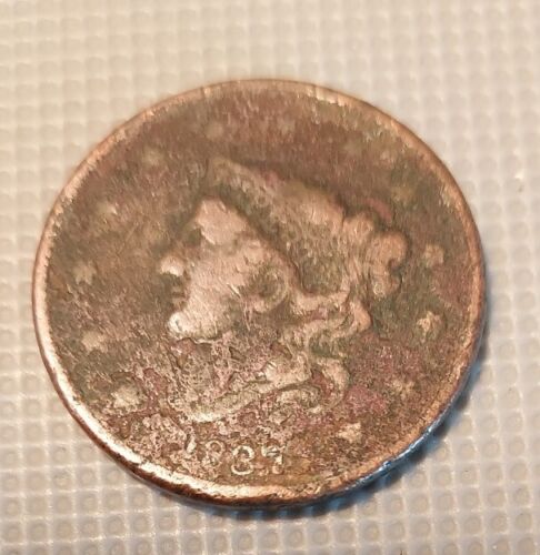 1837 Penny Coronet Large Cent - Picture 1 of 2
