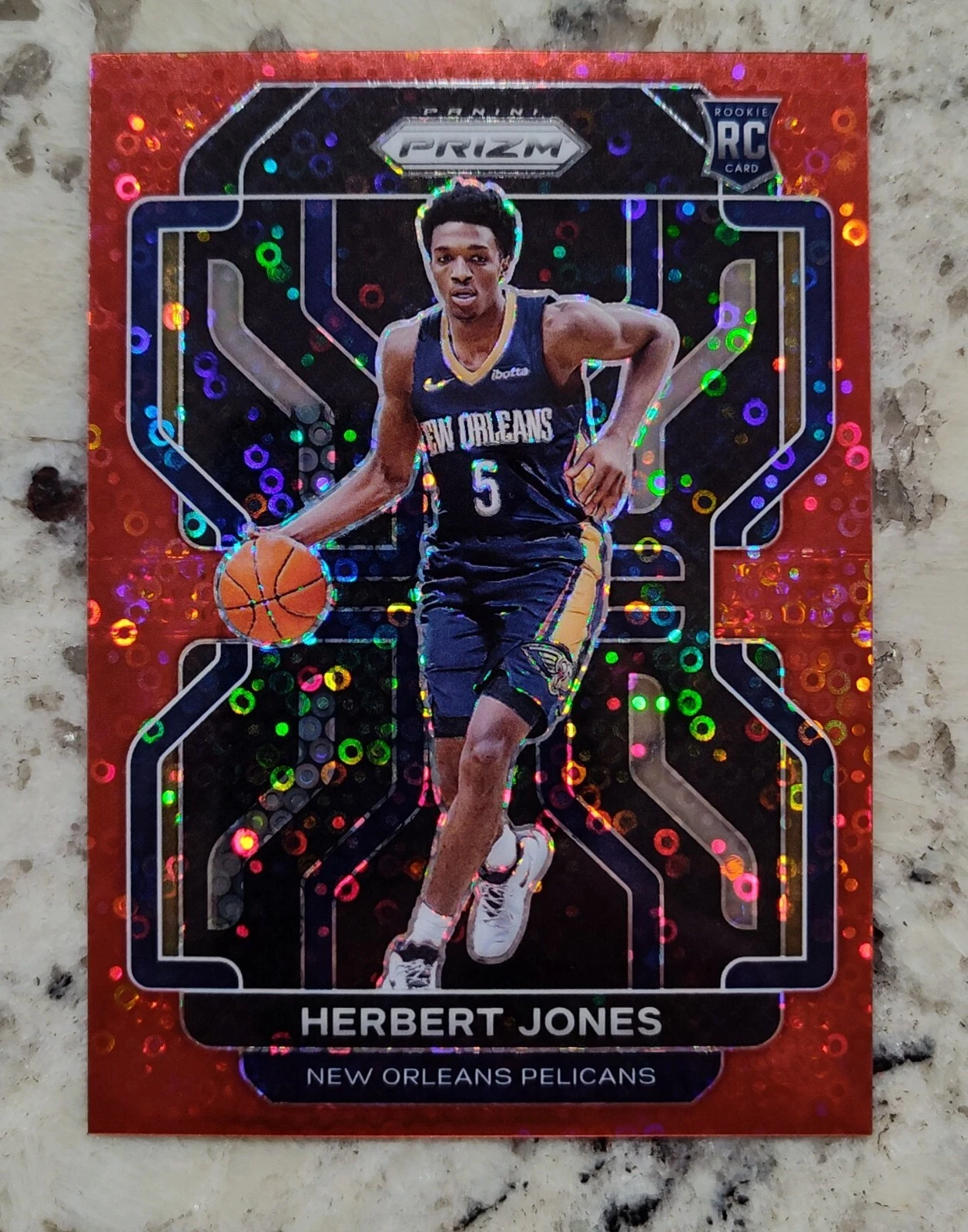 2021-22 Prizm Herbert Jones Fast Break Red /100 Rookie RC #329 Pelicans