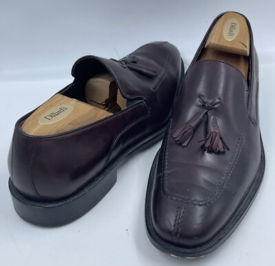 Johnston & Murphy Men's Shoes Size 11 Burgundy Leather Slip On Tassel Loafers