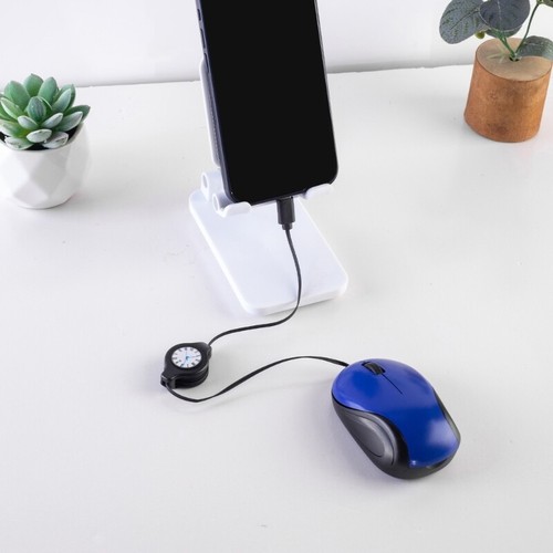 USB C Corded Mini Mouse Small Mouse with Retractable Cable for Travel Kids Gift - Picture 6 of 8
