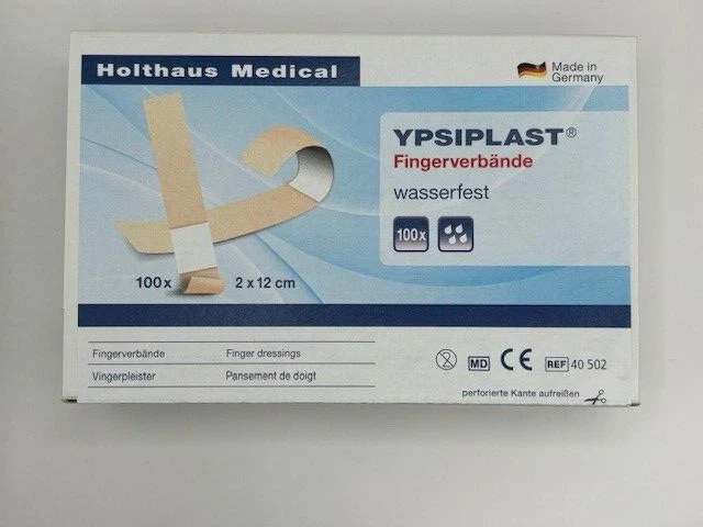 HOLTHAUS MEDICAL 100x Pflaster Fingerpflaster Fingerverband wasserfest YPSIPLAST® 2 x 12 cm Neu