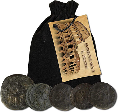 5 Original Imperial Roman Coins Rare Coins of Emperors Gods Legions Authentic