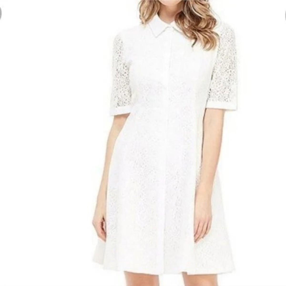 Gal Meets Glam Leighton White Lace Half Sleeve Dress sz 6 | eBay