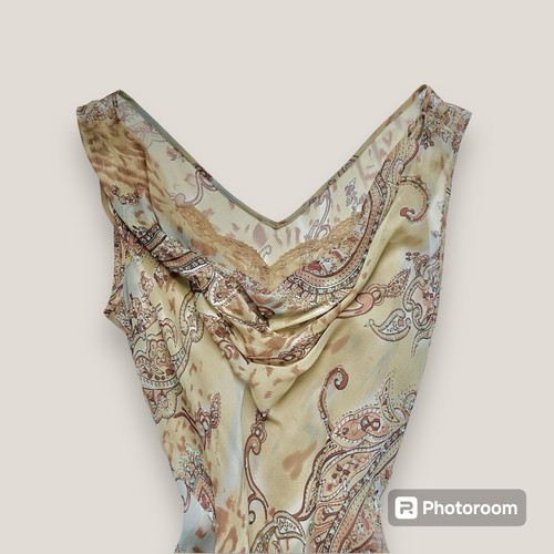 🧚🏻💐 Vestido asimétrico etéreo vintage con cuentas de seda Y2k talla 4 pequeño - Imagen 3 de 12