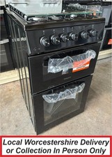 Hotpoint HDG5GCB Black Gas Cooker Double Oven Glass Lid 50cm (LPG) PGC NEW MG