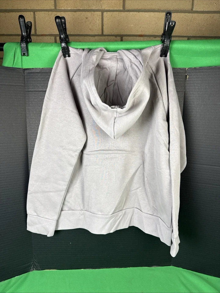 Under Armour Girls Rival Fleece Big Logo Hoodie Size M Tetra Gray/Flare Orange - Image 4 of 4