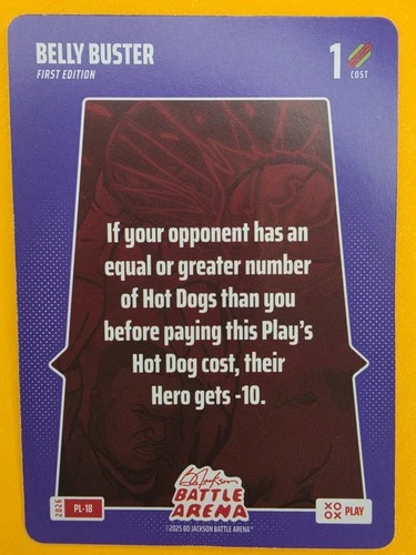 2026 Bo Jackson Battle Arena #PL-18 Belly Buster First Edition SP Play Card
