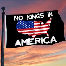 No Kings In America Flag 3x5Feet Man Cave Decor with Grommets