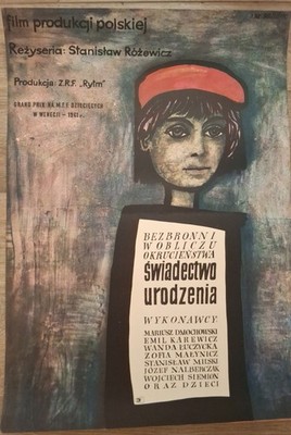 Poster Jan Mlodozeniec aus dem Film ''Geburtsurkunde'' von Rozewicz (1979)