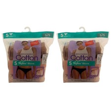 Hanes Womens Cotton Bikini Underwear Cool Comfort 5-Pack- Size 5 Small Lot of 2