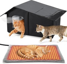 Weatherproof Heated Cat Houses for Outdoor Cats - Insulated Cat Shelter for Wint