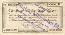 Dittersbach Gemeinde 50 Milliarden Mark 1923 gebraucht Aufgewertet