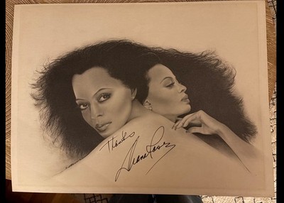 DIANA ROSS Signed 15x20 Art Board - Artist E MOORE - Original Studio Proof