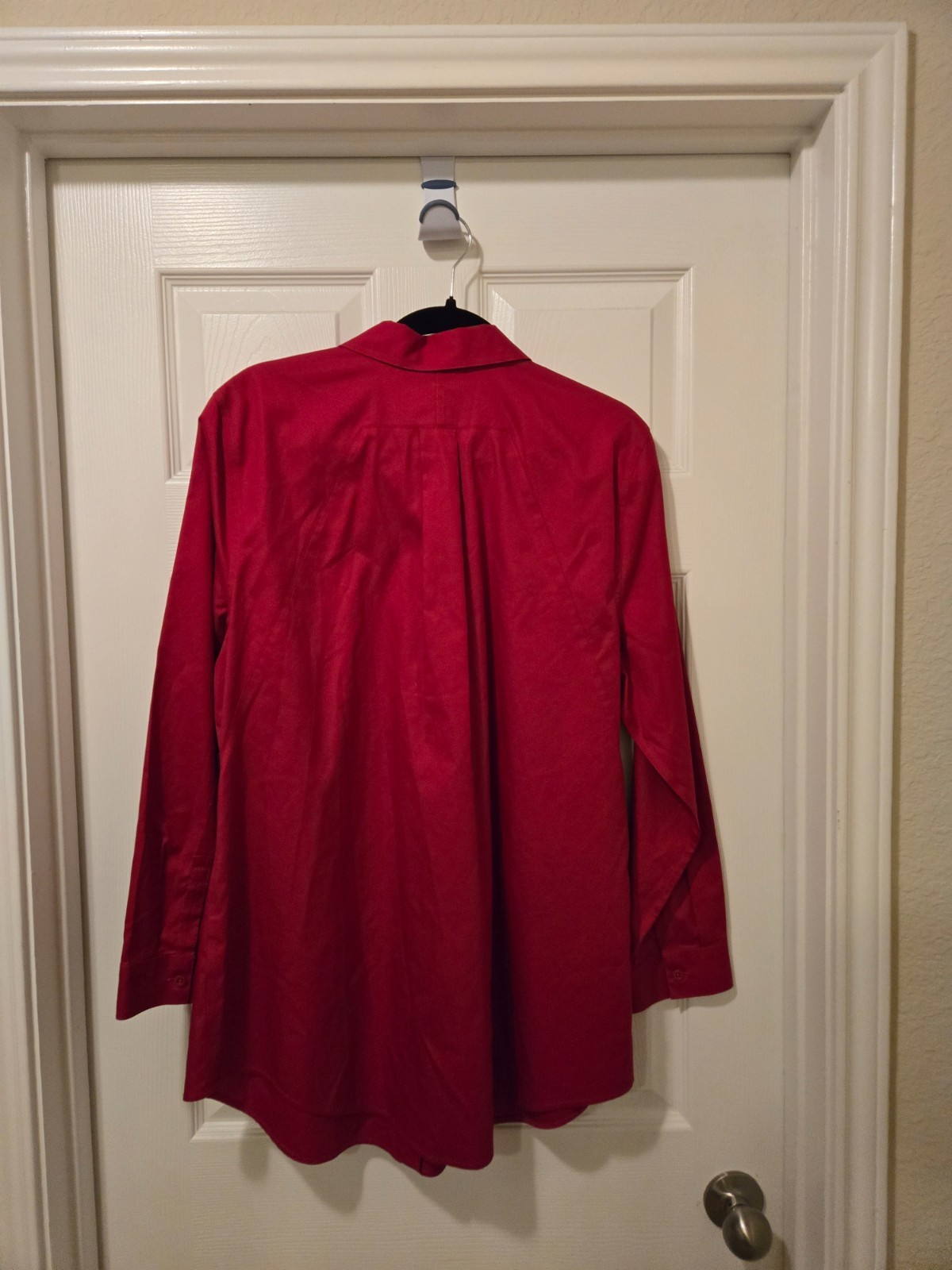 Chicos solid red blouse size extra large button d… - image 5