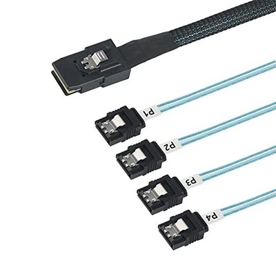 Mini SAS 36Pin SFF8087 To 4x SATA 7Pin Breakout Controller Cable 0.5M/1.6FT