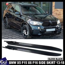 FOR BMW X5 F15 X6 F16 MP SYTLE SIDE SKIRTS EXTENSION BLADE LIP GLOSS BLACK 13-18